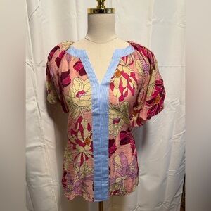 THML NWT L floral blouse